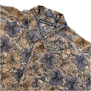 Bobby Chan Mens Vintage 100% Silk Floral Short Sleeve Hawaiian Shirt Size L NWOT